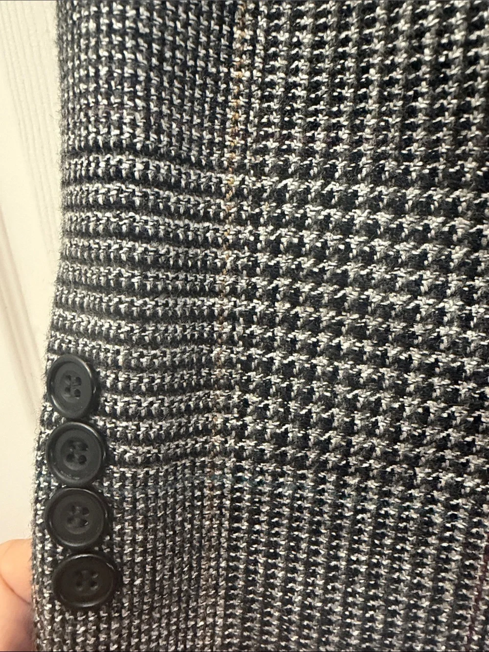Evan Picone Gray Glen Plaid Double-Breasted Sport Coat